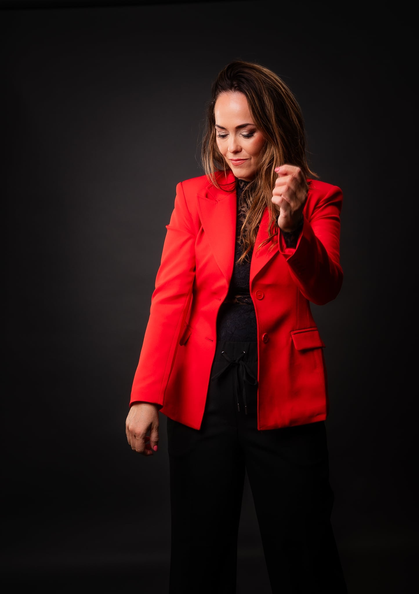 Blazer Rauður Two Button Fitted V-2597