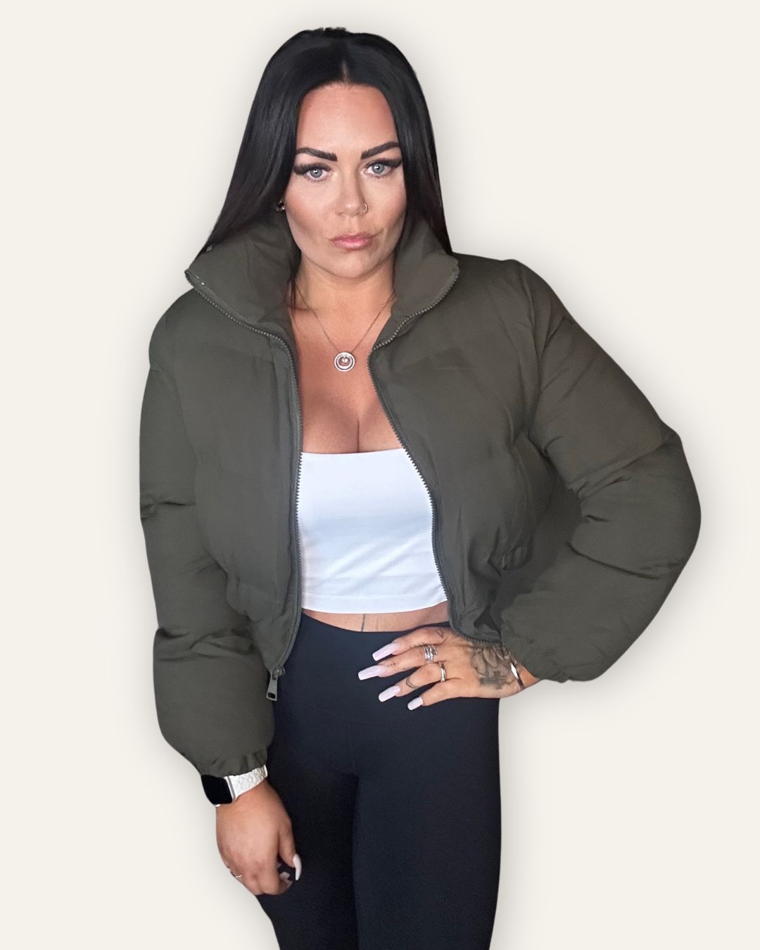 Bomber Cropped Jacket Kakhi Central Iceland