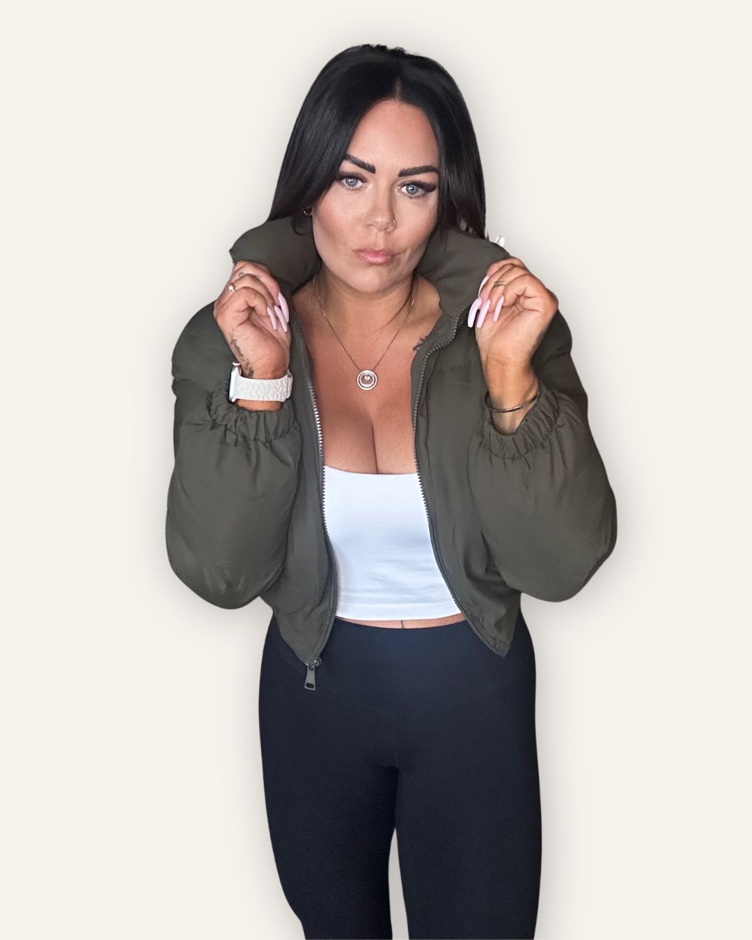 Bomber Cropped Jacket Kakhi Central Iceland