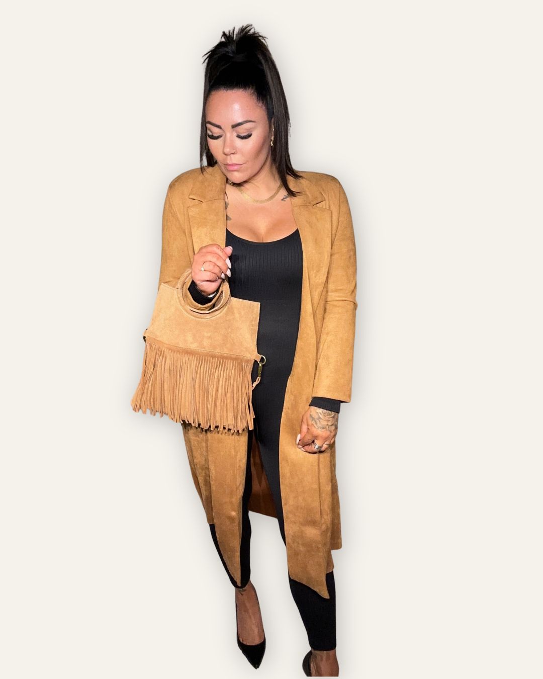 Vegan Suede Trenchcoat Camel Central Iceland