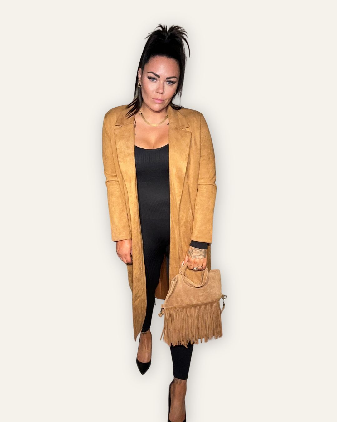 Vegan Suede Trenchcoat Camel Central Iceland