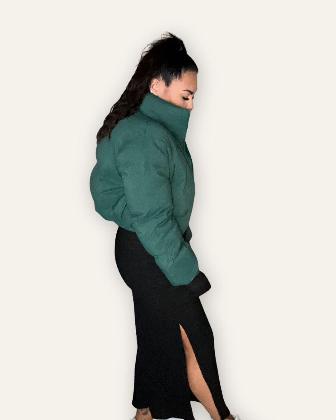 Bomber Cropped Jacket Green Central Iceland
