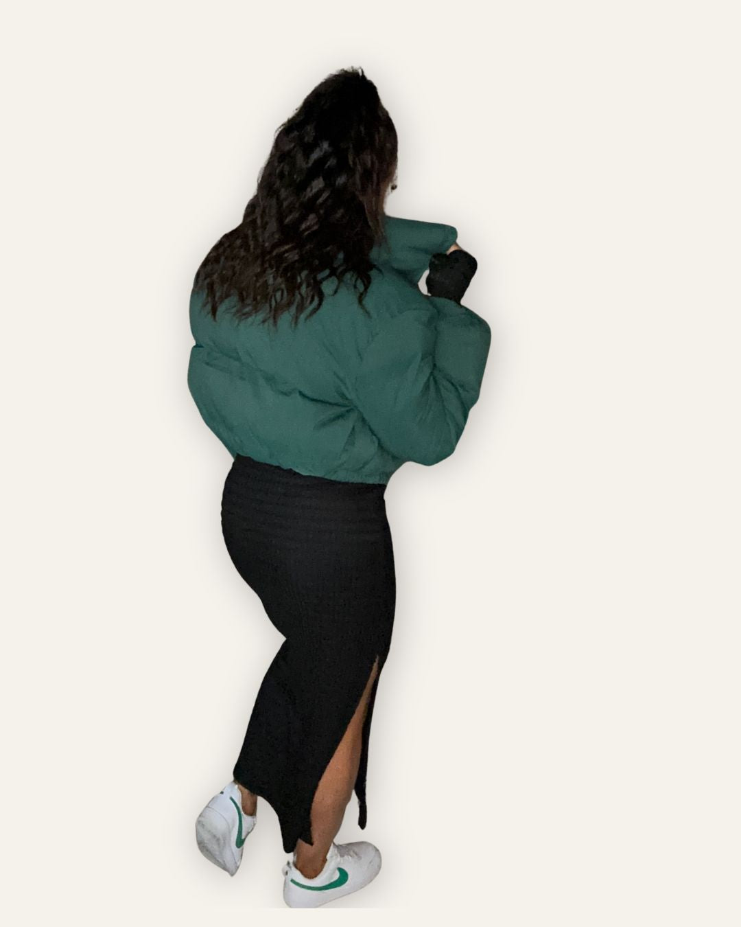 Bomber Cropped Jacket Green Central Iceland