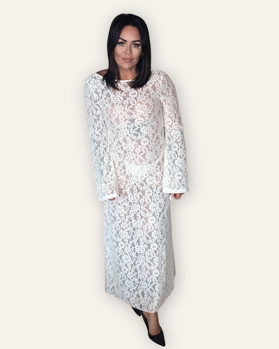 Kjóll Michell Mesh Lace Midi Dress 15681 Central Iceland