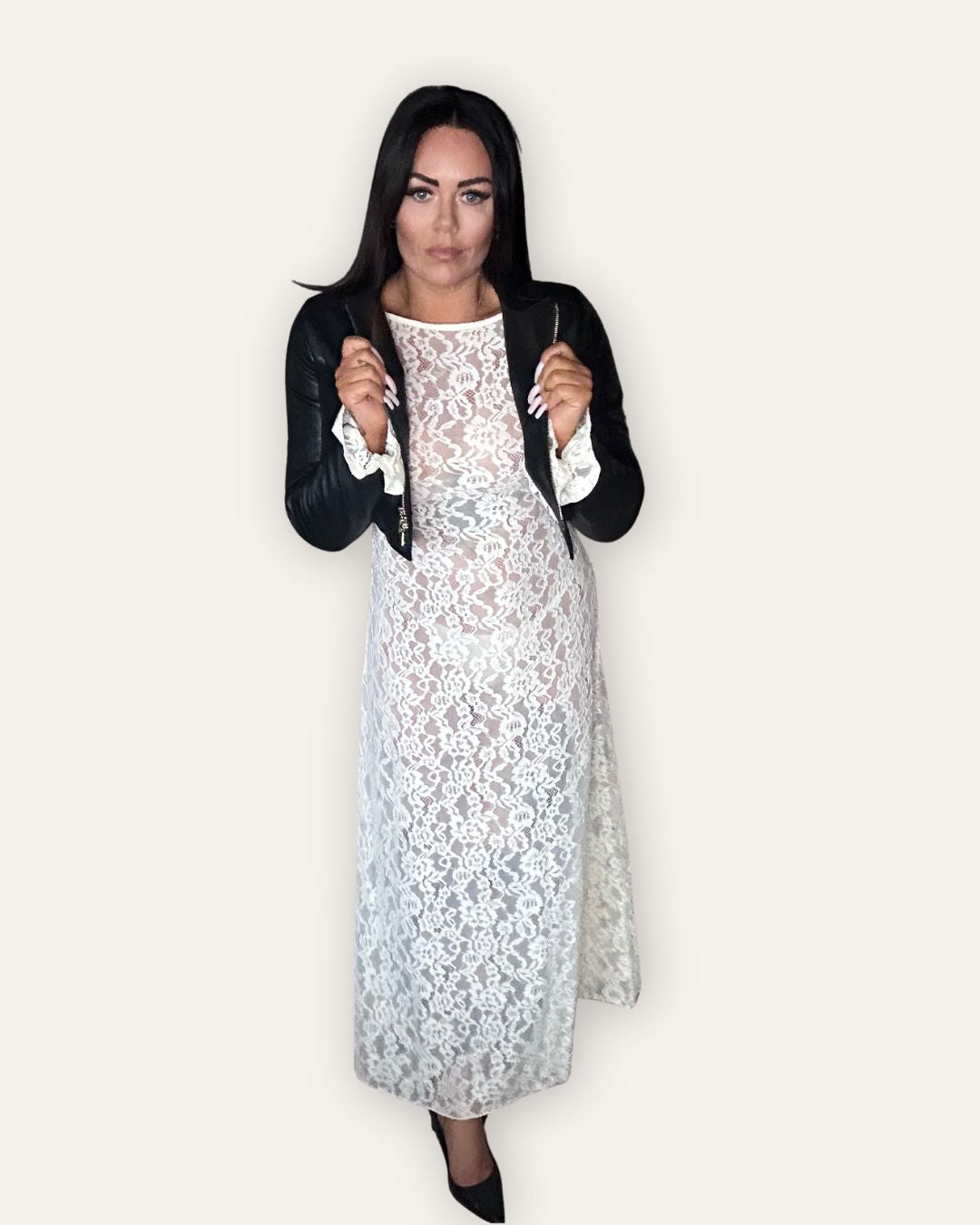 Kjóll Michell Mesh Lace Midi Dress 15681 Central Iceland