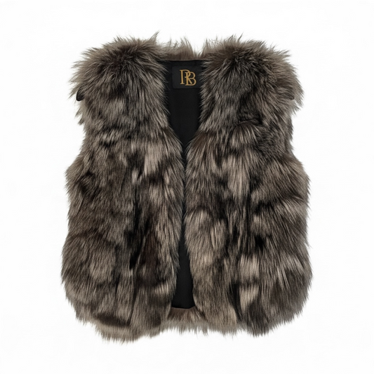 Paris Silver Fox & Leather Vest | Royal B Royal B