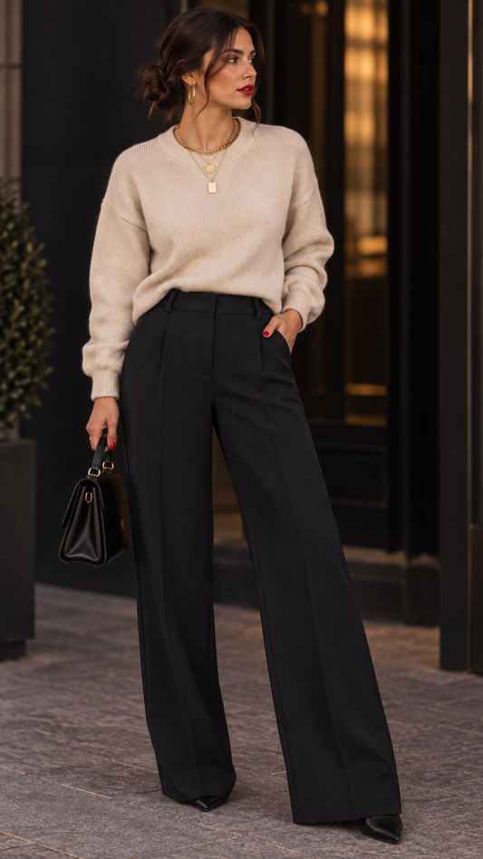 Valentina High Waist Tapered Carrot Pants Black Central Iceland