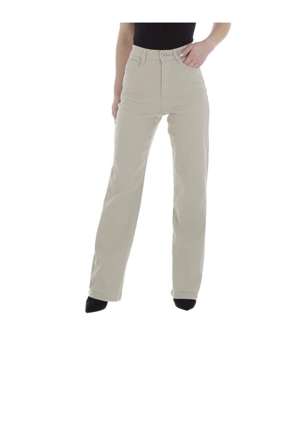 High Waist Jeans Beige