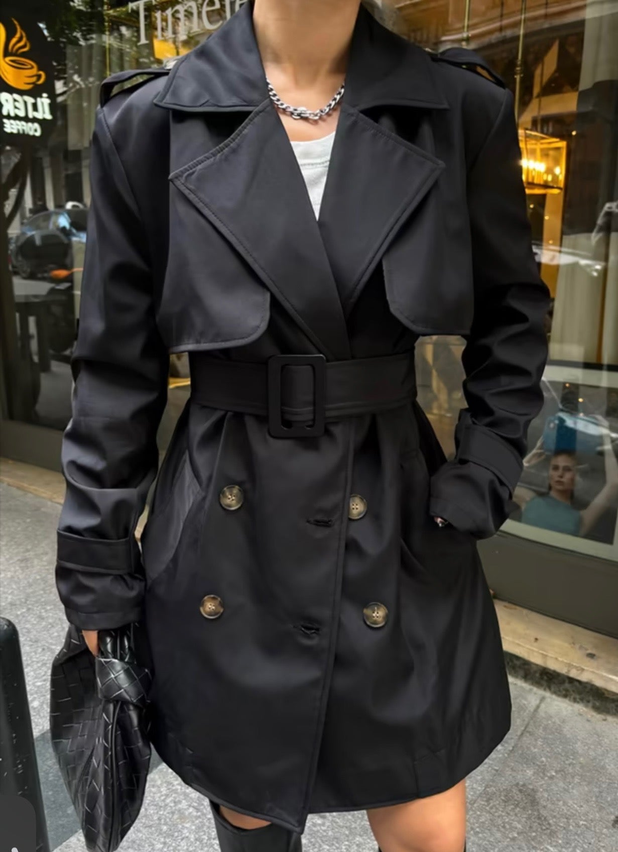 Beatriz Rykfrakki  Black