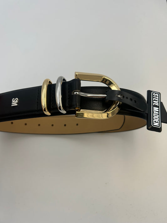 Belti Steve Madden Black Gyllt Silfur