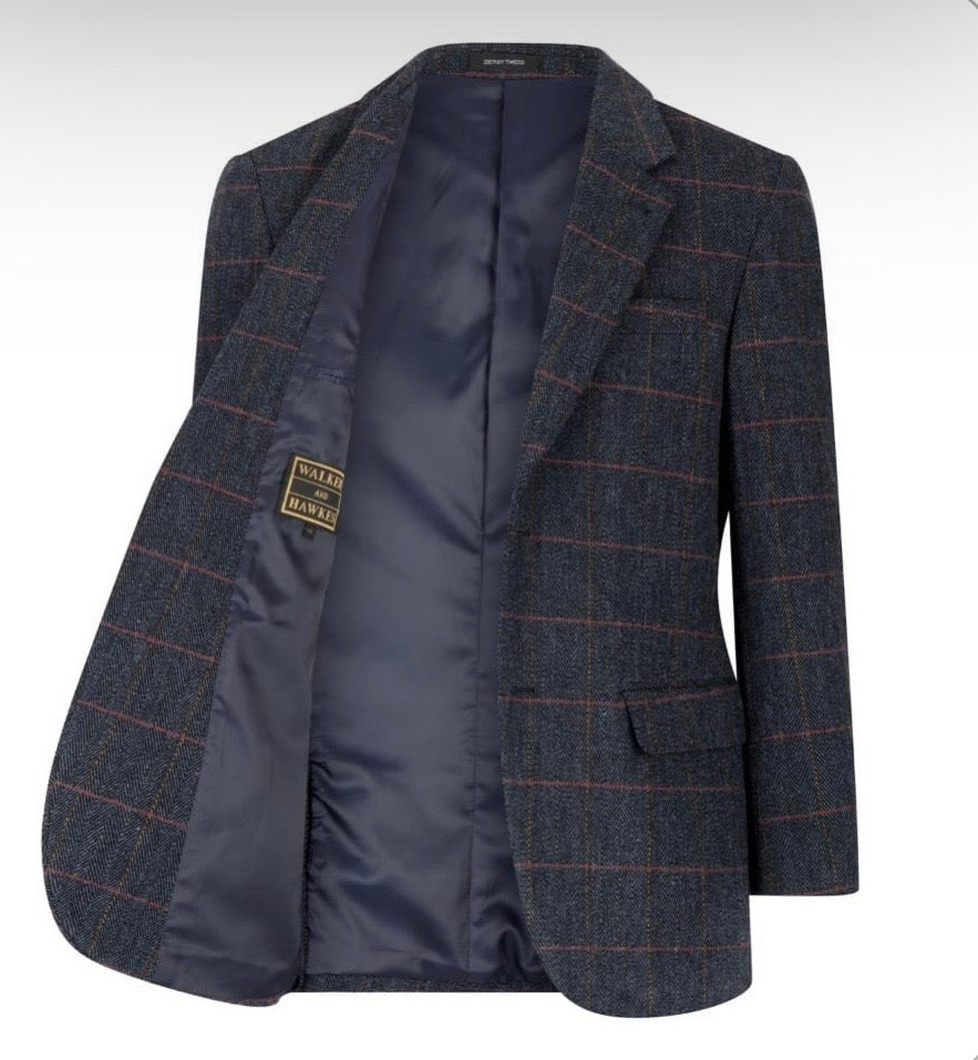 Blazer Walker and Hawkes Men´s Derby Tweed Blue Central Iceland