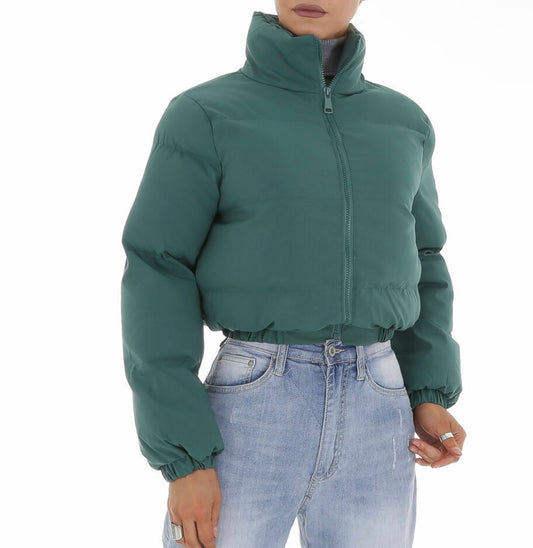 Bomber Cropped Jacket Green