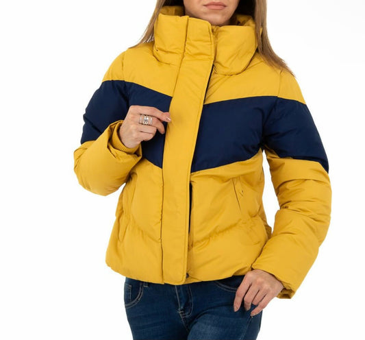 Winter Coat Navy and Yellow