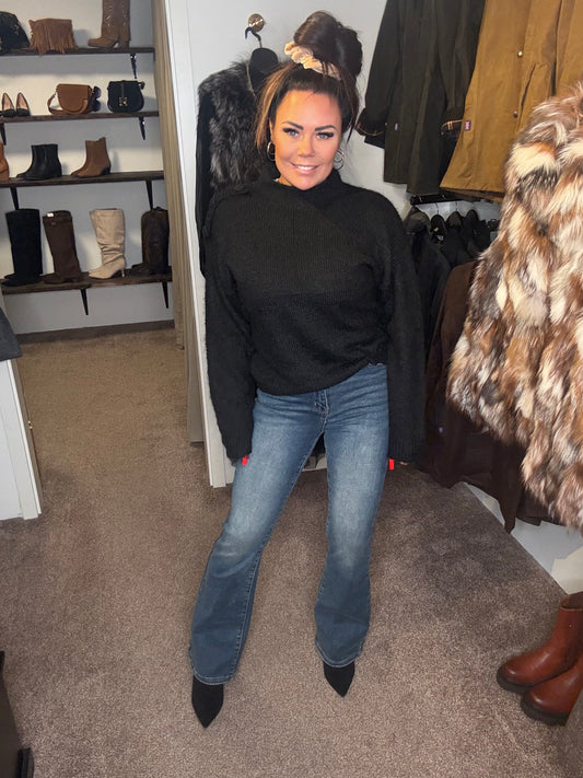 Haley peysa Black m/hnöppum