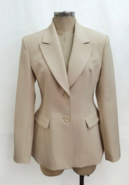 Blazer Beige Two Button Fitted