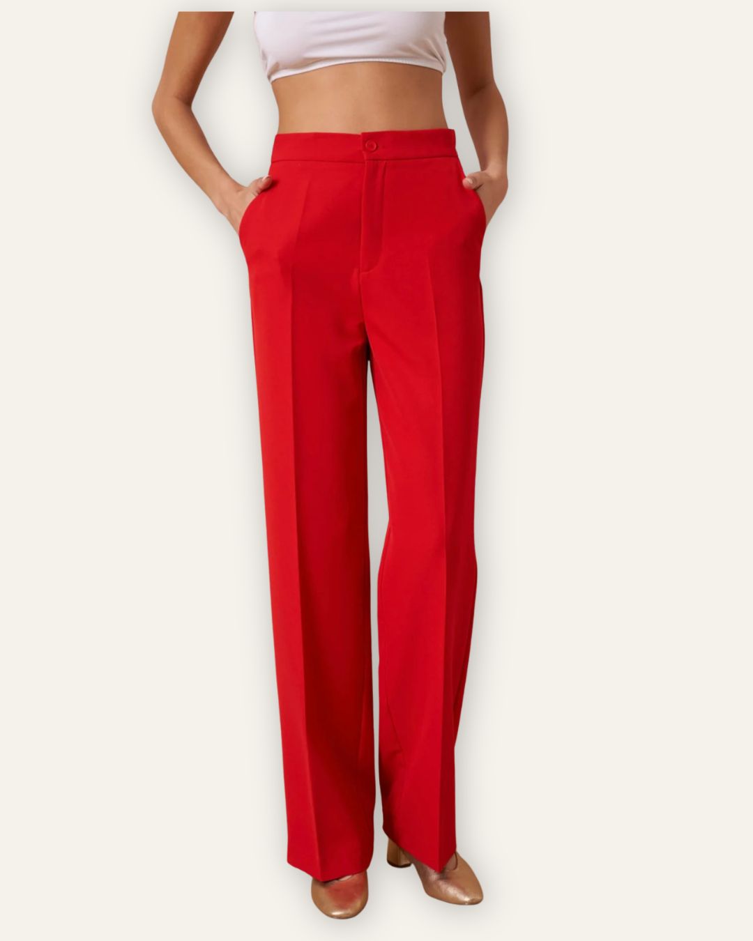 Buxur Taylor Wide Flare Red P-2212 Central Iceland