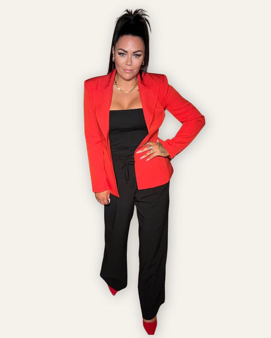 Blazer Rauður Two Button Fitted V-2597