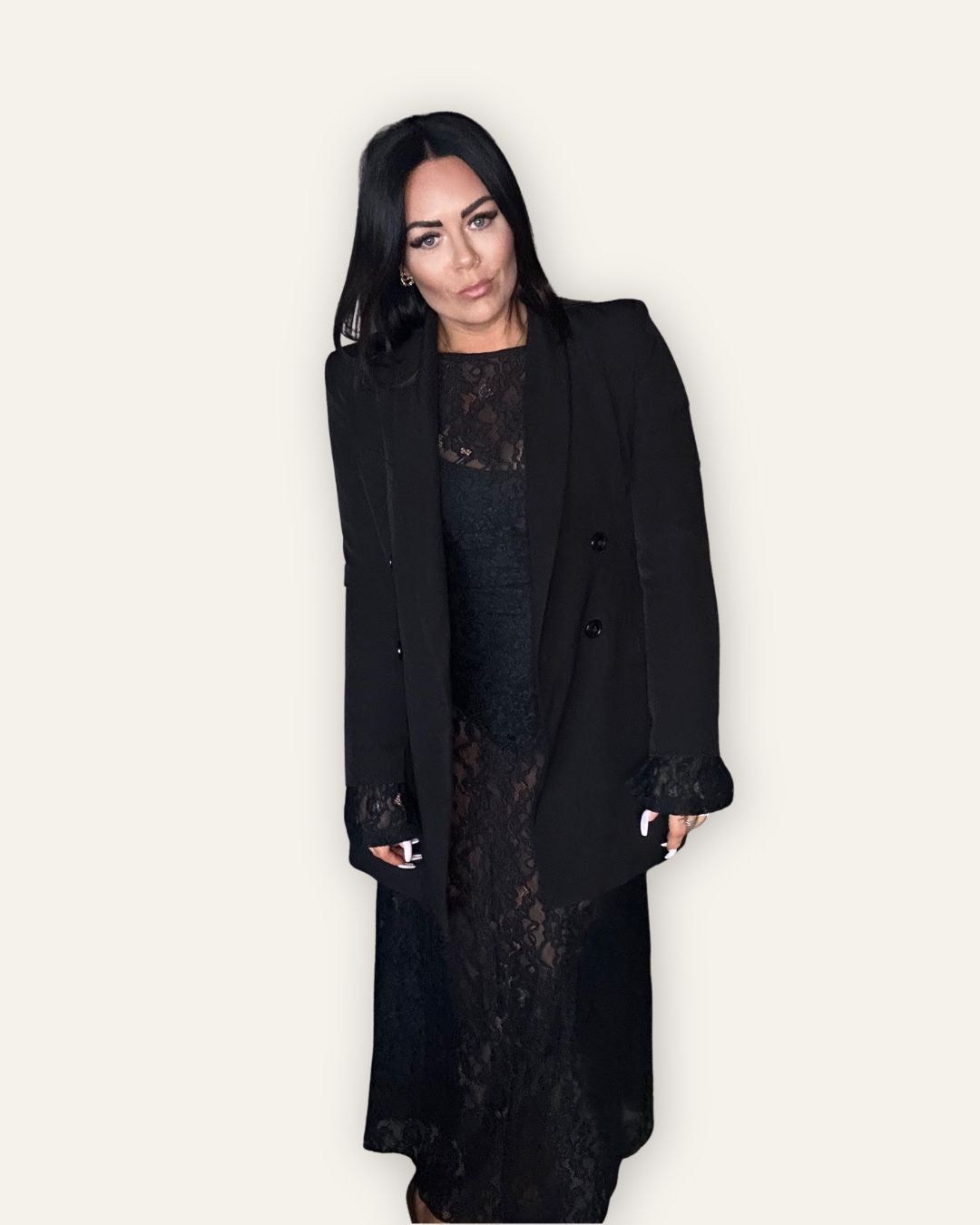 Kjóll Michell Mesh Lace Midi Dress 15681 Central Iceland