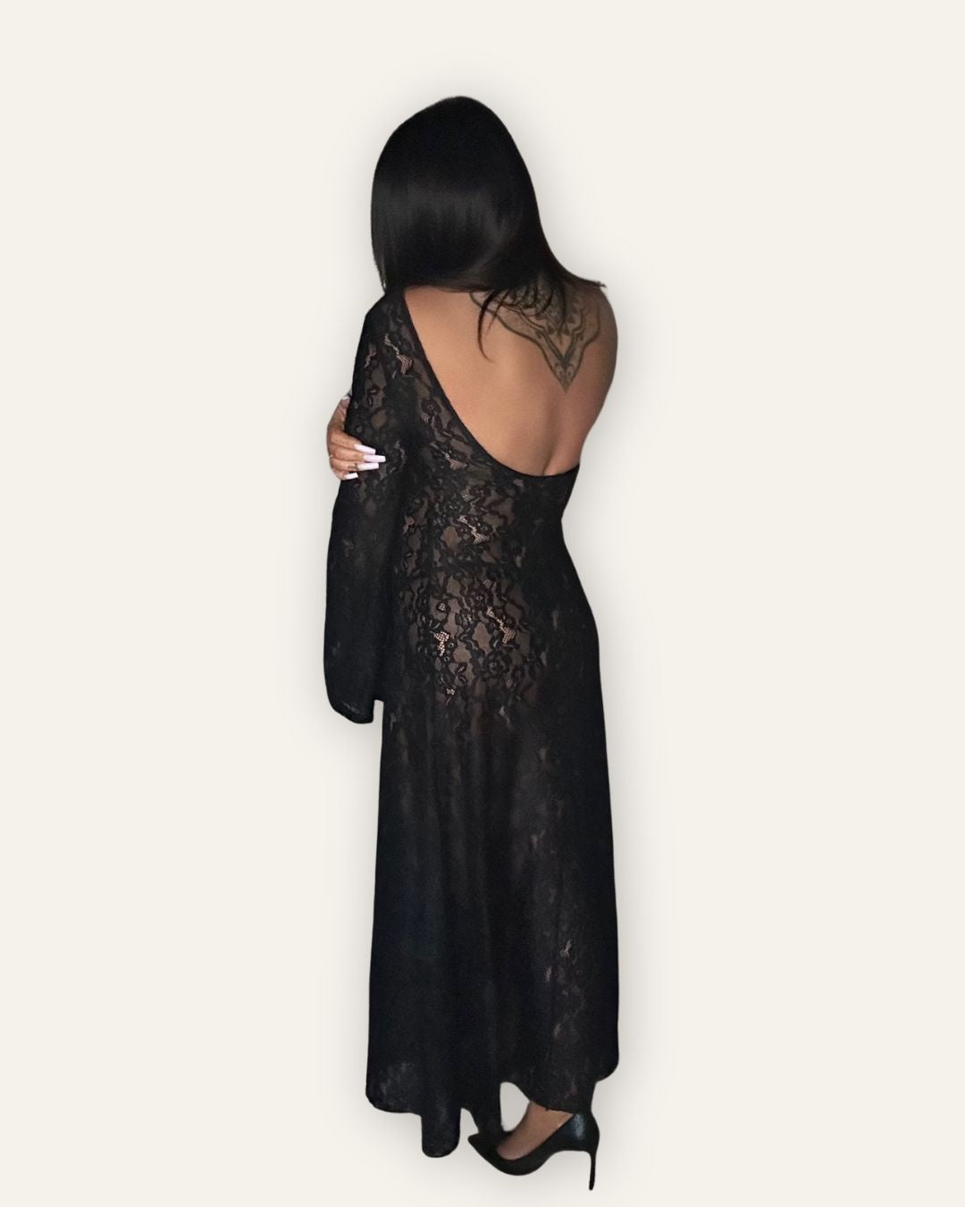 Kjóll Michell Mesh Lace Midi Dress 15681 Central Iceland