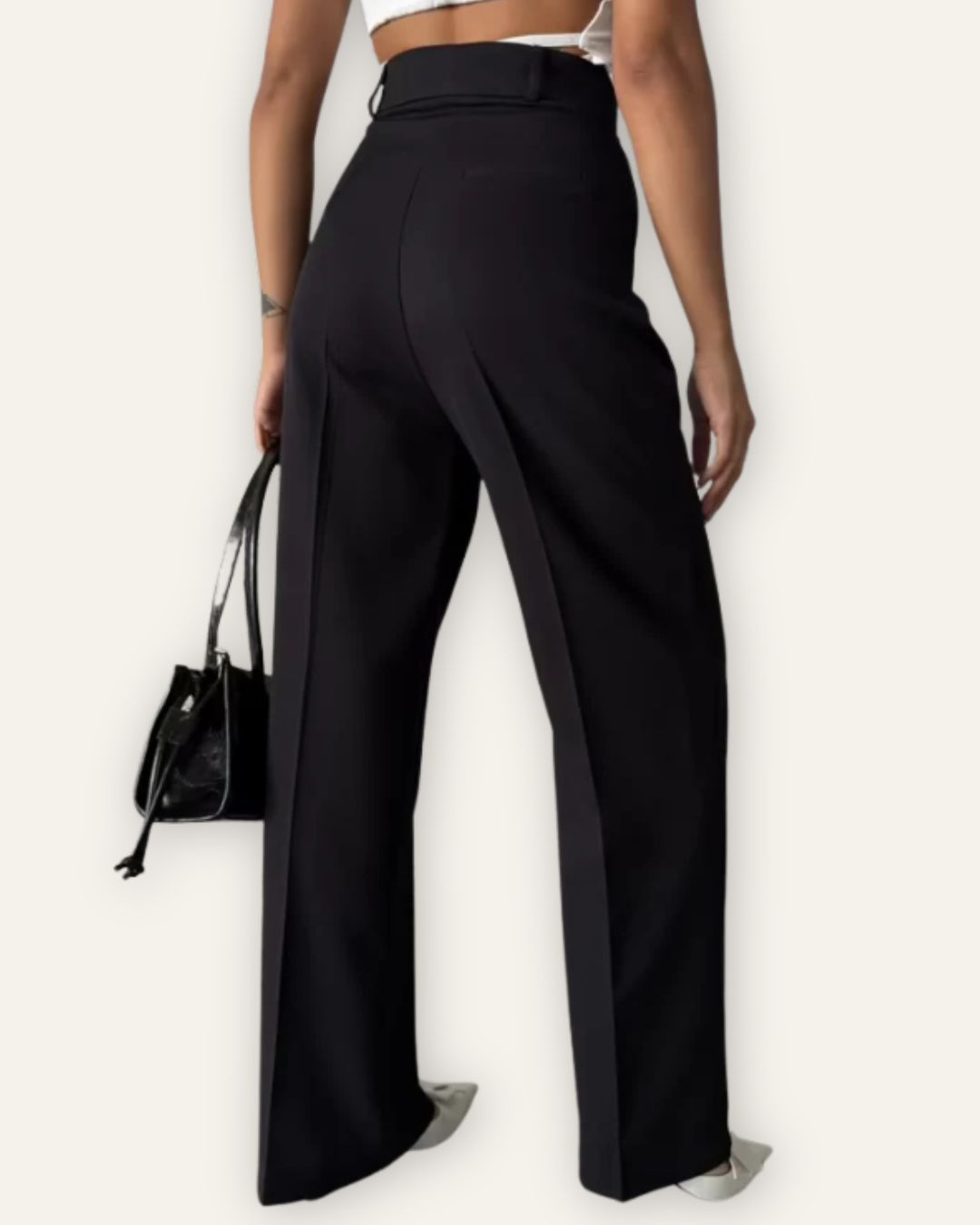 Valentina High Waist Tapered Carrot Pants Black Central Iceland