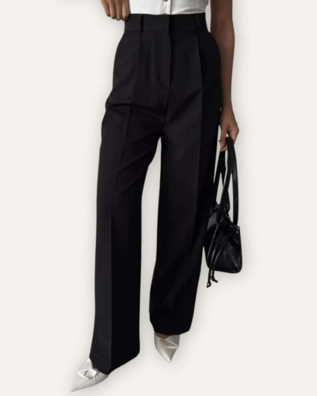 Valentina High Waist Tapered Carrot Pants Black Central Iceland