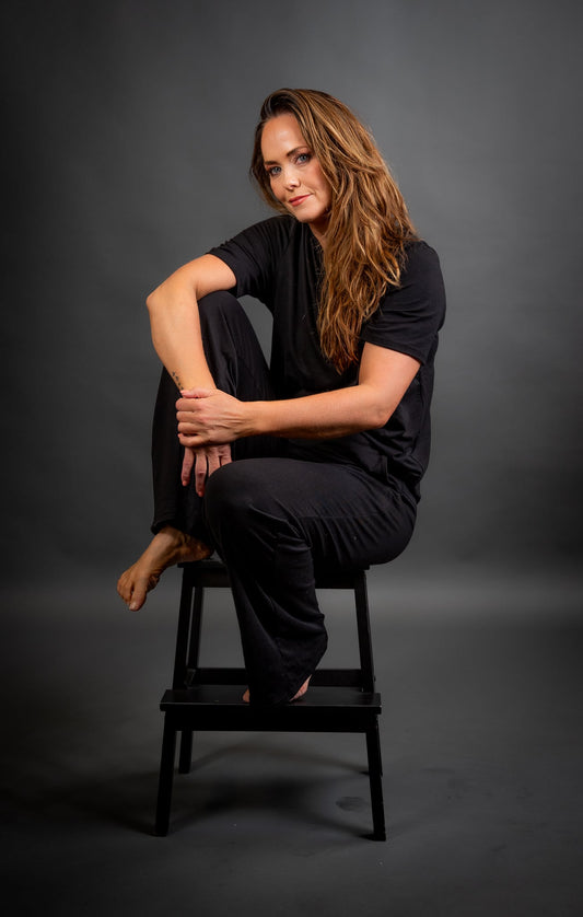 KósýGalli  Black T Shirt 2pcs Wide Leg Pants