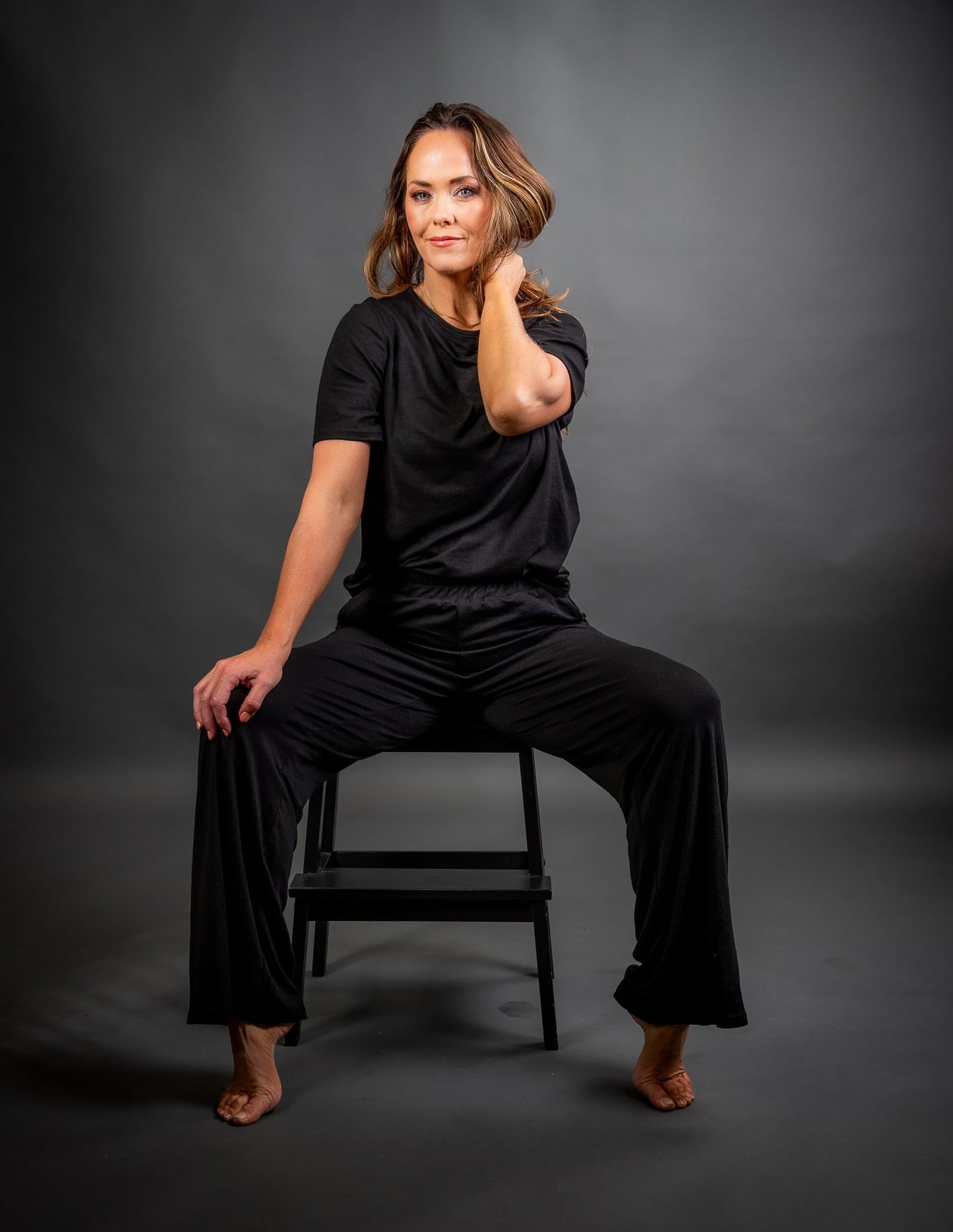 KósýGalli  Black T Shirt 2pcs Wide Leg Pants Central Iceland