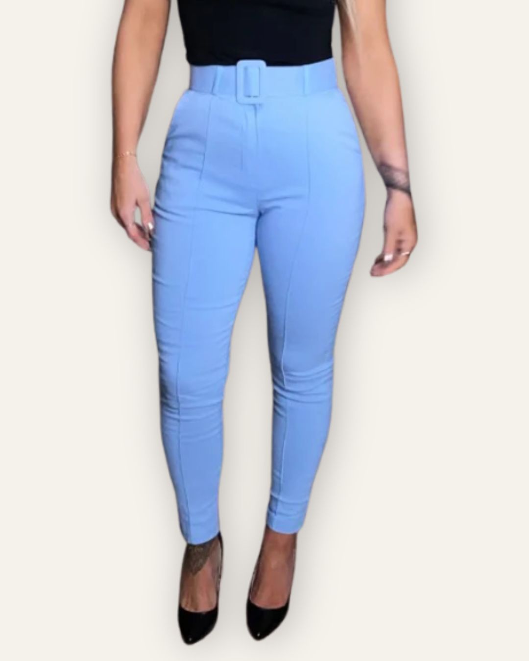 Buxur Blue Wide Buckle Belt BTR 2376