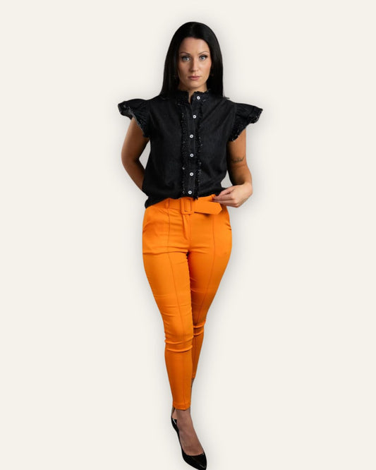 Buxur Orange Wide Buckle Belt 2376 Central Iceland