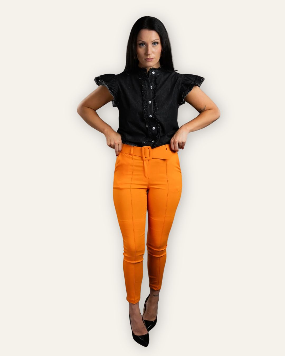 Buxur Orange Wide Buckle Belt 2376 Central Iceland