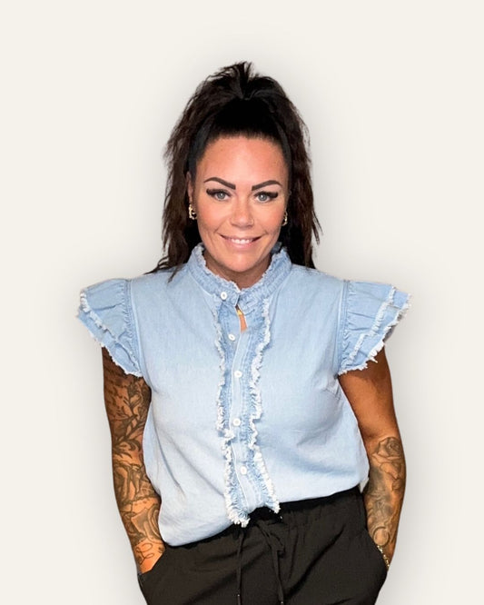 Skyrta Galla Blà m/stuttum púffermum