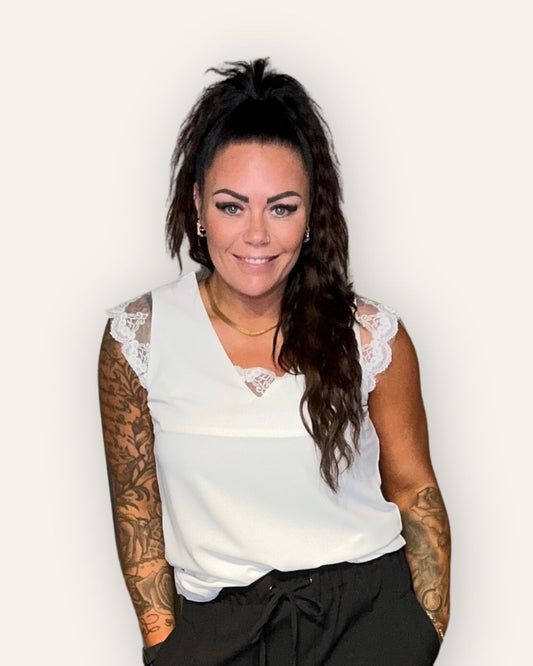 Blúndu Bolur Hvítur