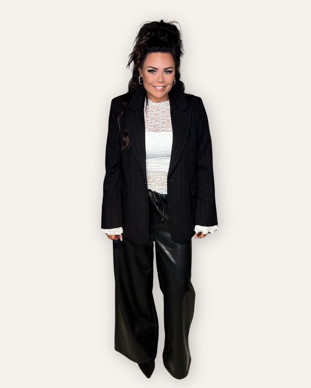 Cara loose pleðurbuxur ￼