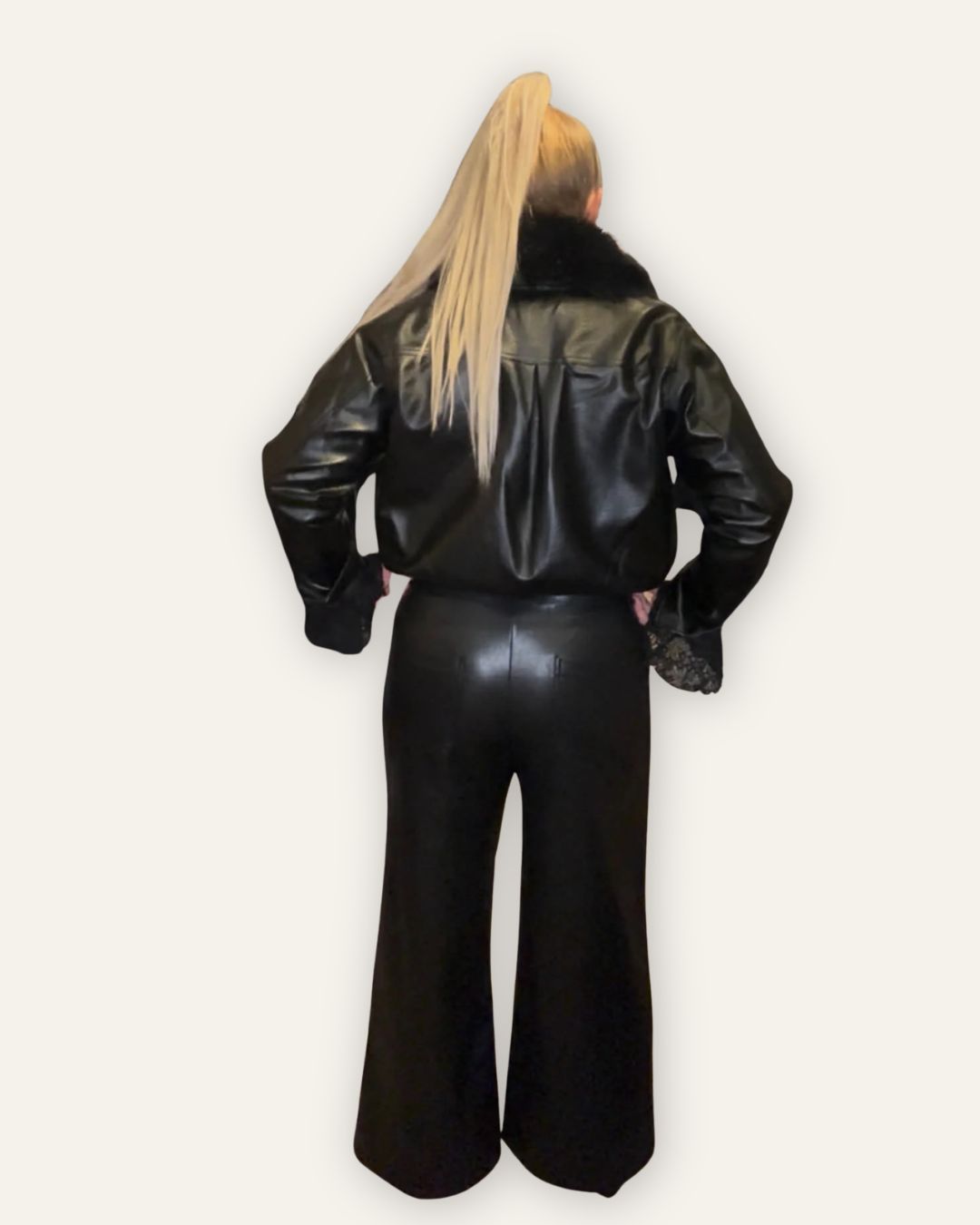 Cara loose pleðurbuxur ￼